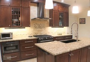 kitchen with tile backsplash